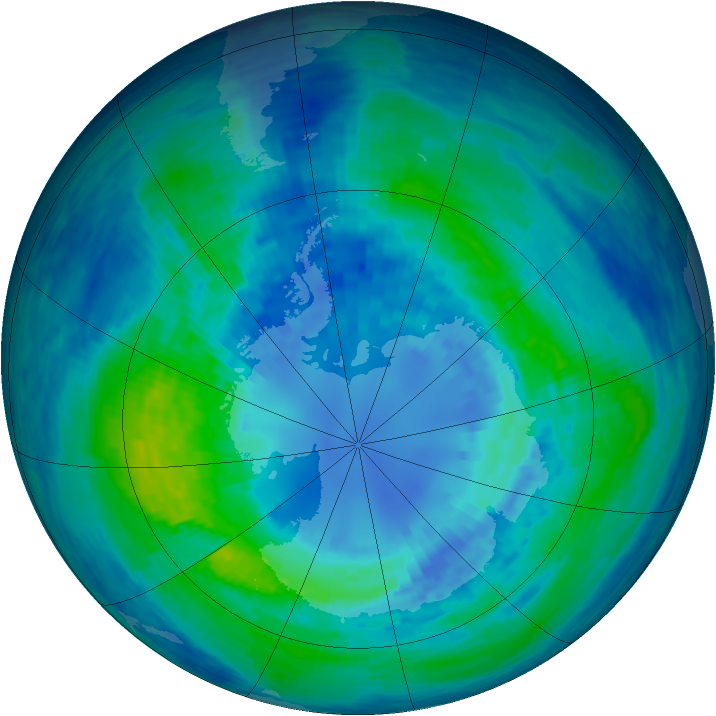 Antarctic ozone map for 07 April 1994